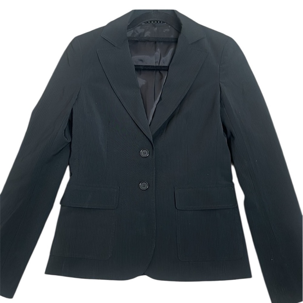 Theory Black Blazer black striped size XS preppy classic office career